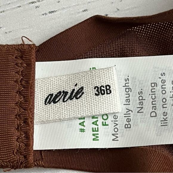 Aerie Smoothez Mesh Unlined Balconette Underwire Size 36B Brown New With Tag - Picture 3 of 7